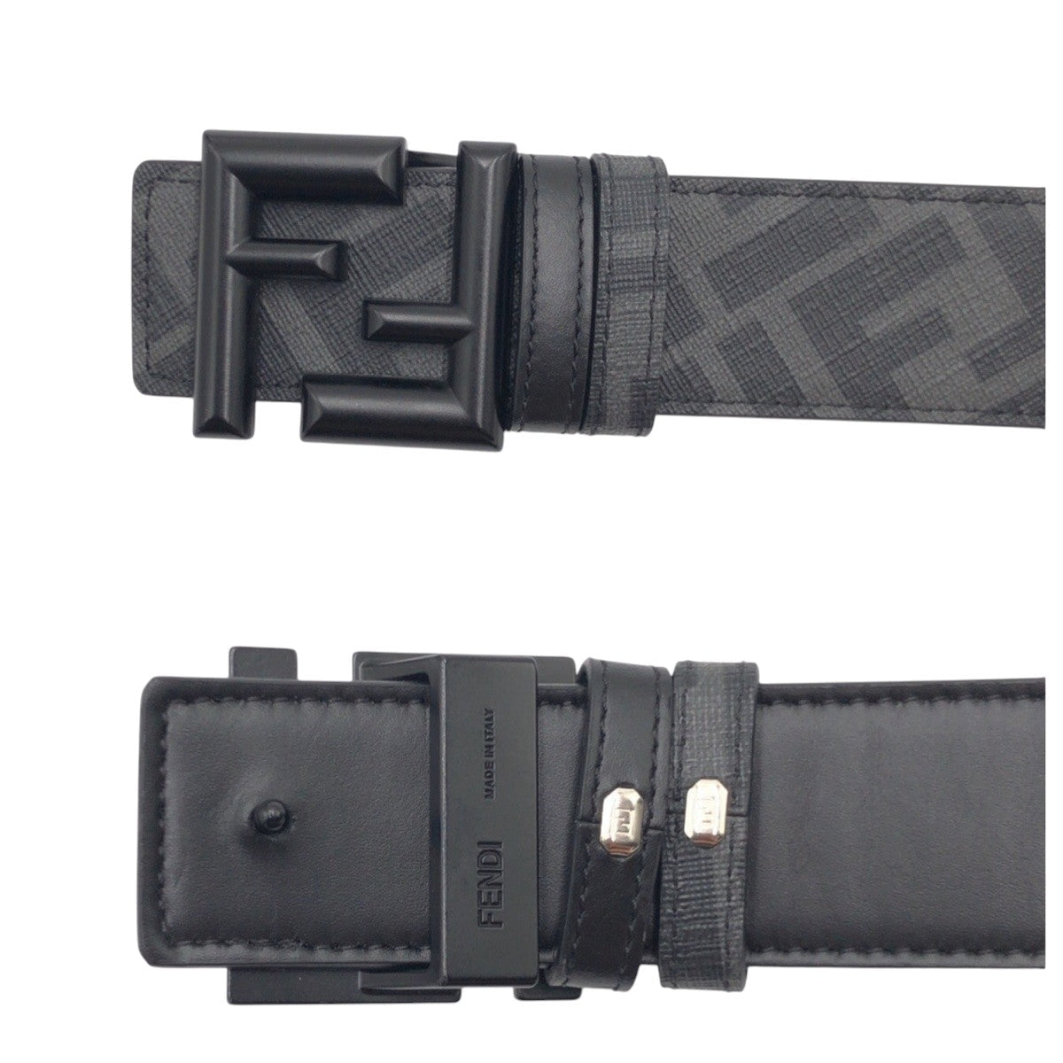 Fendi Black Revesible Men’s Belt Zucca FF logo