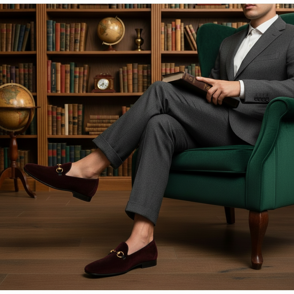 GUCCI size 8.5 Men’s Loafers Velour Bordeaux Made in Italy – 100% Authentic ✨ Unused / Store Display