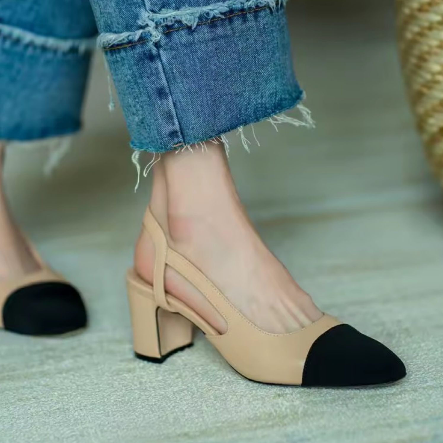 Two-Tone Slingback Pumps & Flat Heels