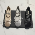 Crystal Embellished Square Toe Ballet Flats