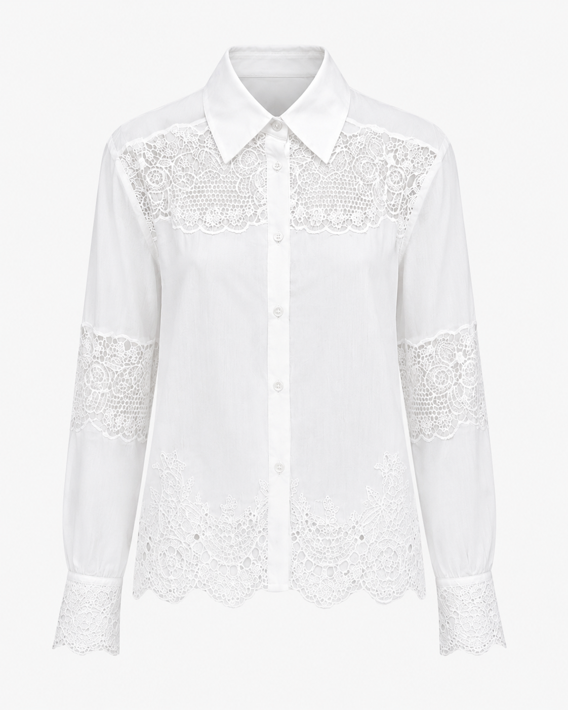 Women’s Blue & White Silk Linen Embroidered Lace Shirt or Pleated Skirt Matching Co-Ord Outfit