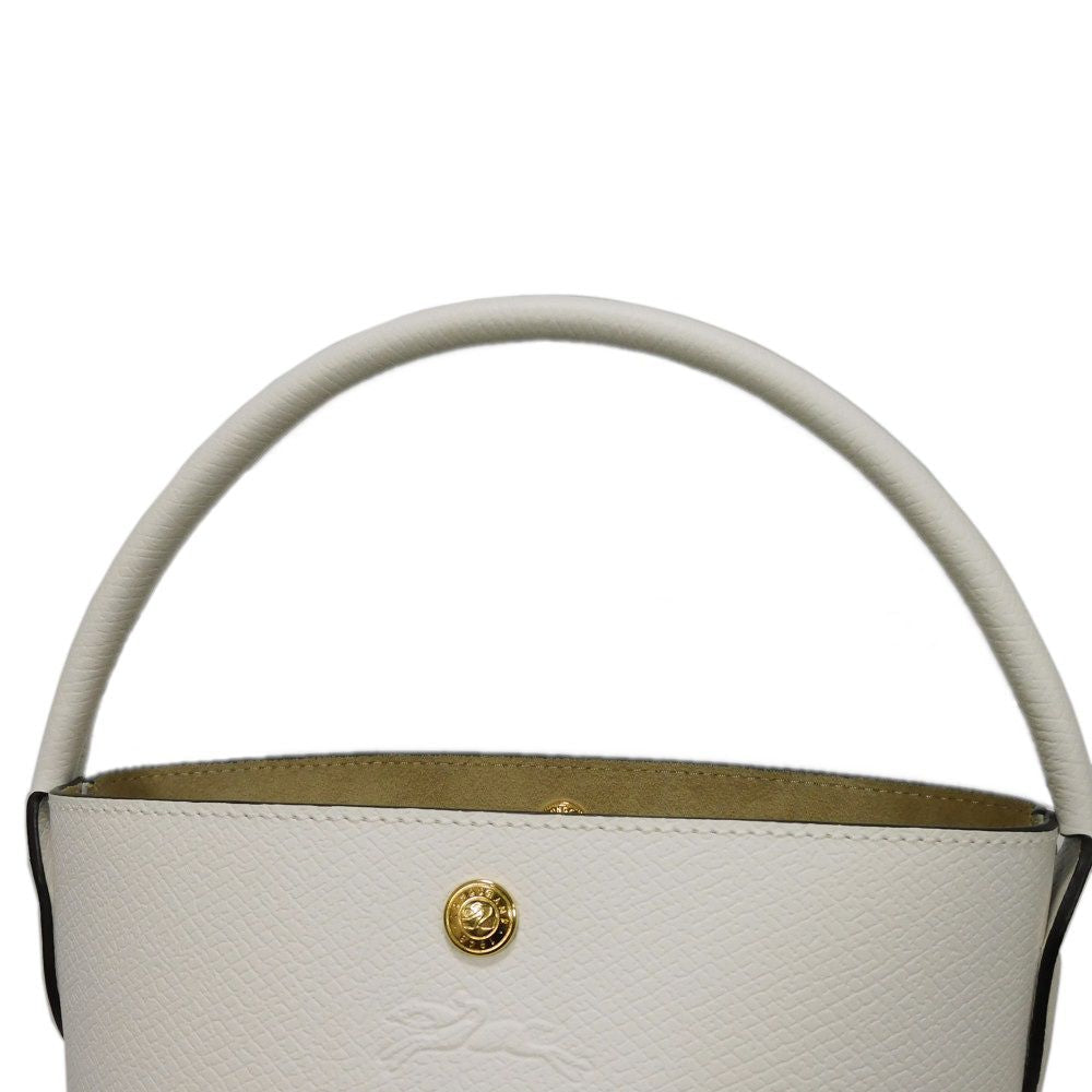 Longchamp – Epurée S Bucket Bag – Cuir d’Ursie – Blanc Russian Embossed