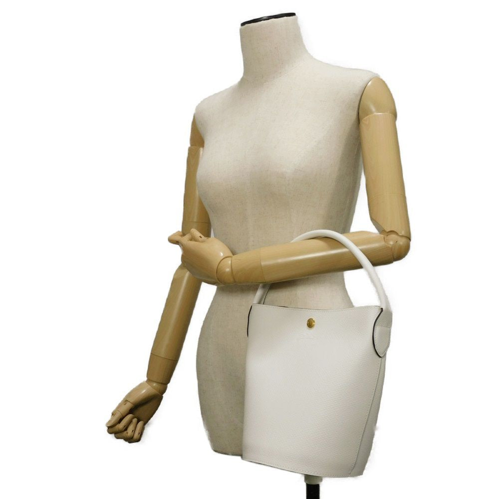 Longchamp – Epurée S Bucket Bag – Cuir d’Ursie – Blanc Russian Embossed