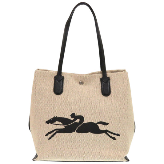 LONGCHAMP – Tote Bag – Rozo – Beige Canvas & Leather –