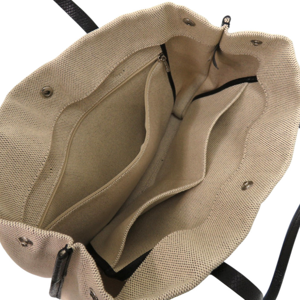 LONGCHAMP – Tote Bag – Rozo – Beige Canvas & Leather –