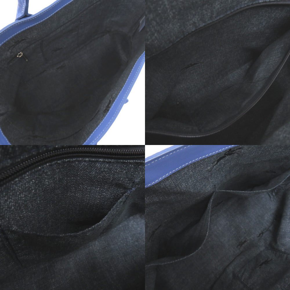 Longchamp – Rozo Tote Bag  Blue Crocodile-Embossed Leather