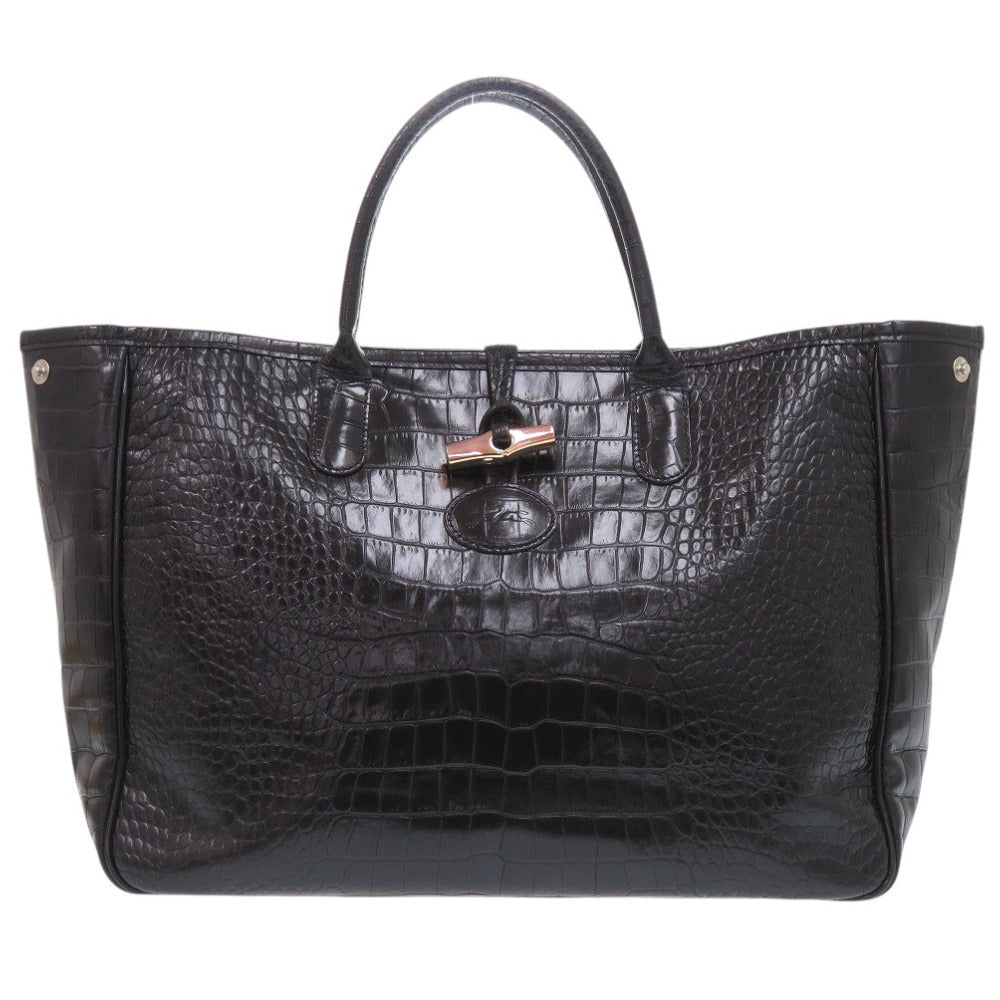 LONGCHAMP – Tote Bag – Embossed Leather Black