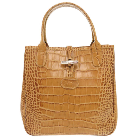 Longchamp – Rozo Handbag – Model Croco-Embossed Leather – Camel
