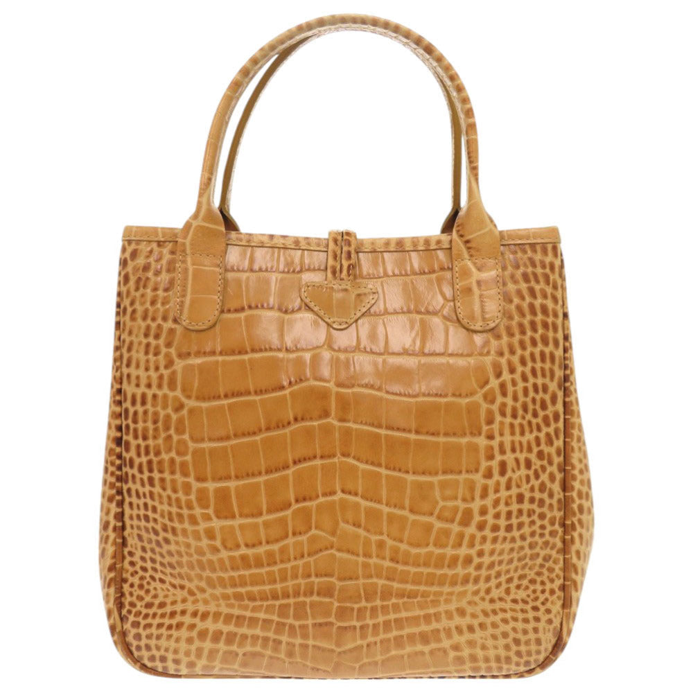 Longchamp – Rozo Handbag – Model Croco-Embossed Leather – Camel