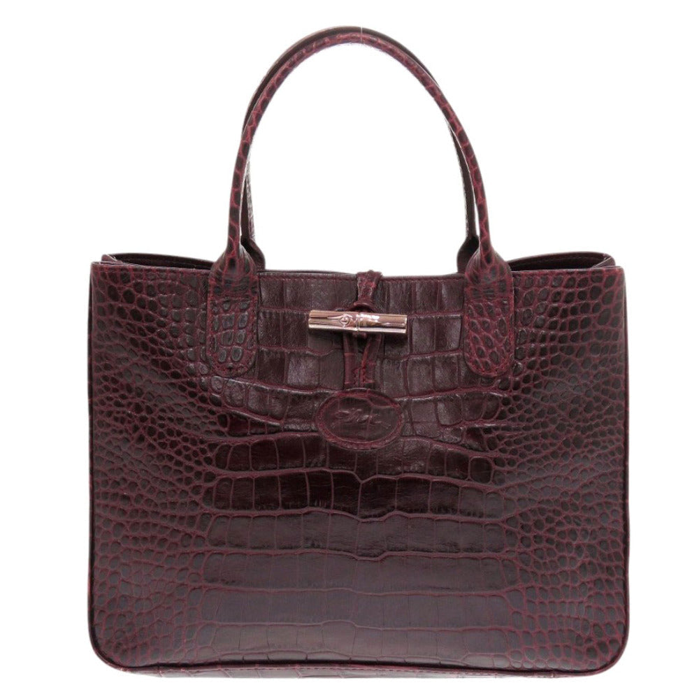 LONGCHAMP – Handbag – Rozo – Embossed Leather Bordeaux