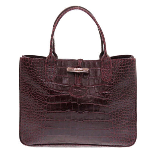 LONGCHAMP – Handbag – Rozo – Embossed Leather Bordeaux