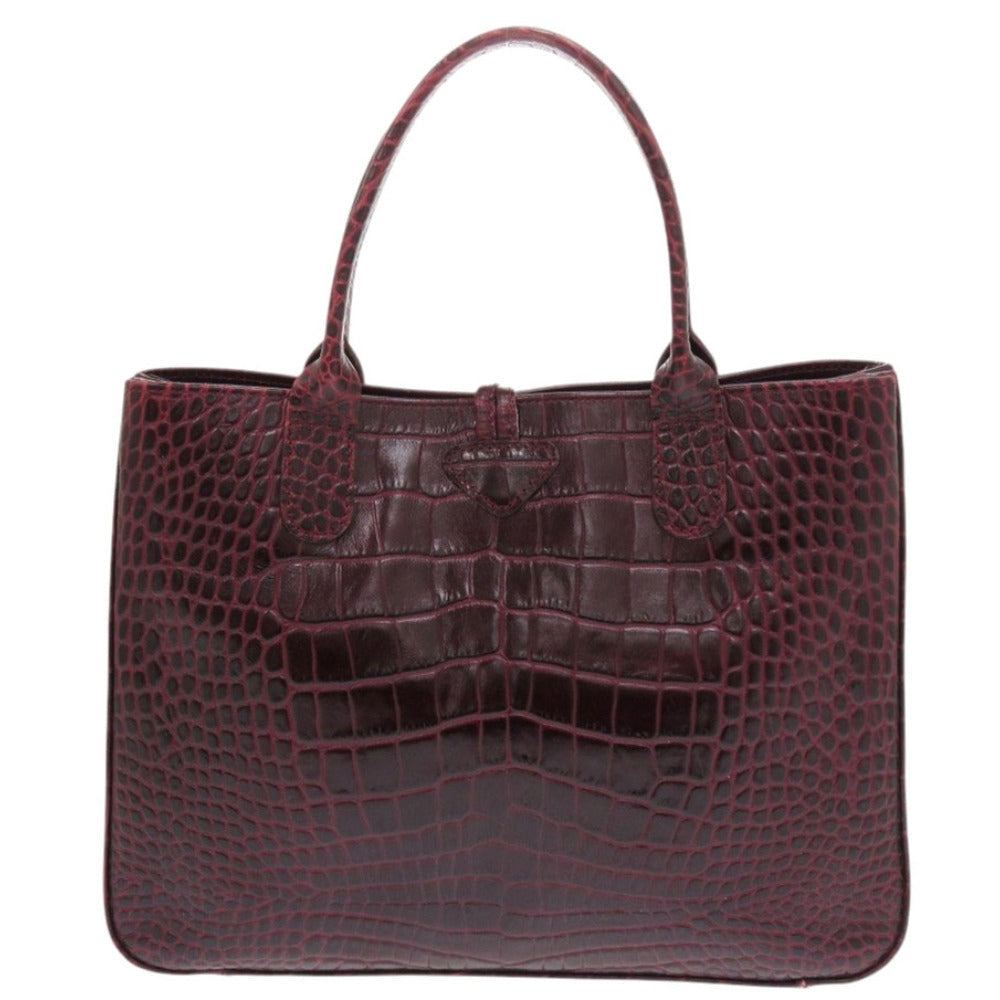 LONGCHAMP – Handbag – Rozo – Embossed Leather Bordeaux