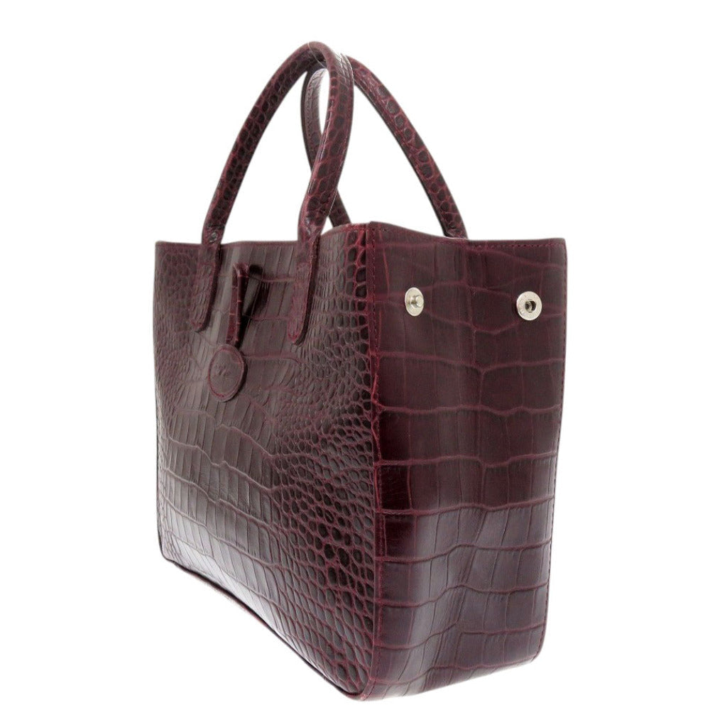 LONGCHAMP – Handbag – Rozo – Embossed Leather Bordeaux