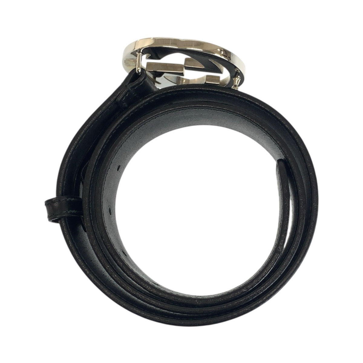 GUCCI – Black Unisex Leather Interlocking Belt – Italy – 100% Authentic ✨Previously Owned Very Good Condition ~29% Off MSRP