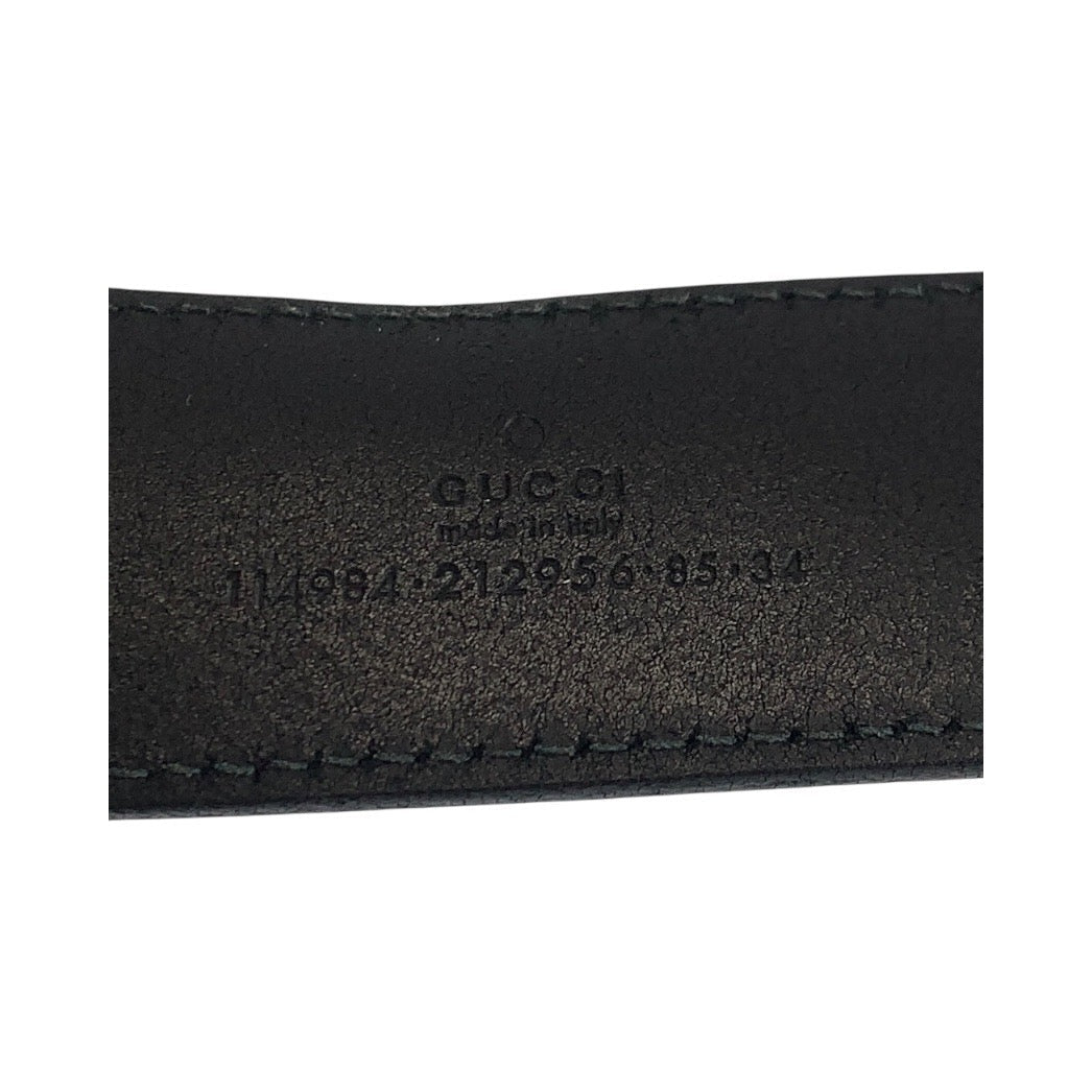 GUCCI – Black Unisex Leather Interlocking Belt – Italy – 100% Authentic ✨Previously Owned Very Good Condition ~29% Off MSRP