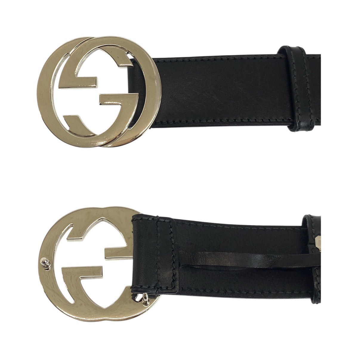 GUCCI – Black Unisex Leather Interlocking Belt – Italy – 100% Authentic ✨Previously Owned Very Good Condition ~29% Off MSRP