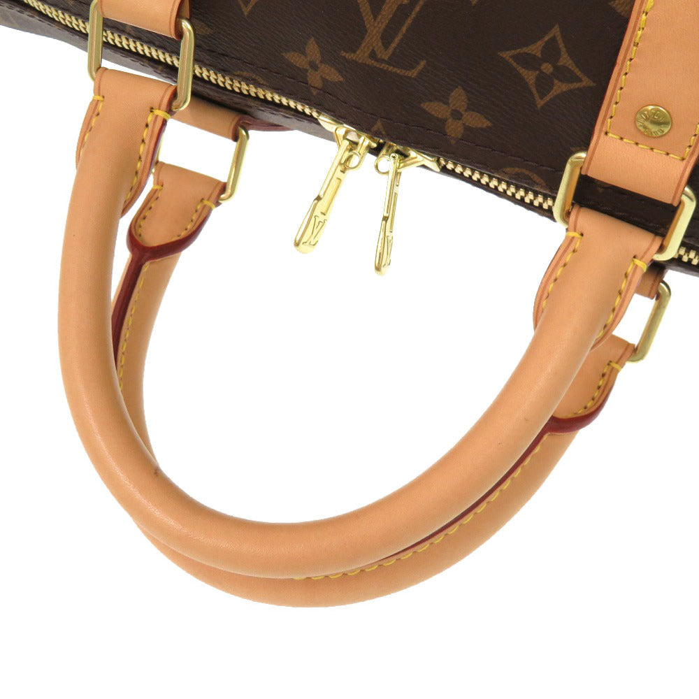 LOUIS VUITTON – Boston Duffel Bag – Keepall Bandoulière 55 –Brown | Monogram Canvas with Vachetta Leather trim