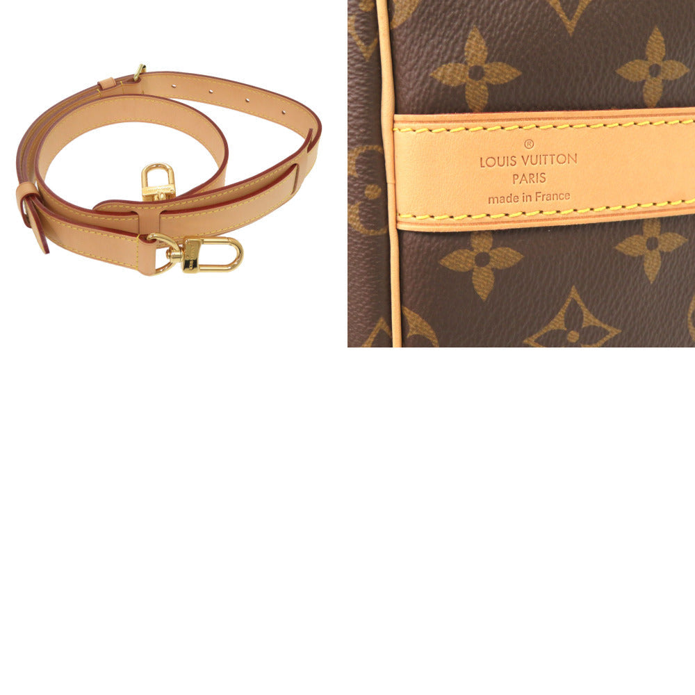 LOUIS VUITTON – Boston Duffel Bag – Keepall Bandoulière 55 –Brown | Monogram Canvas with Vachetta Leather trim