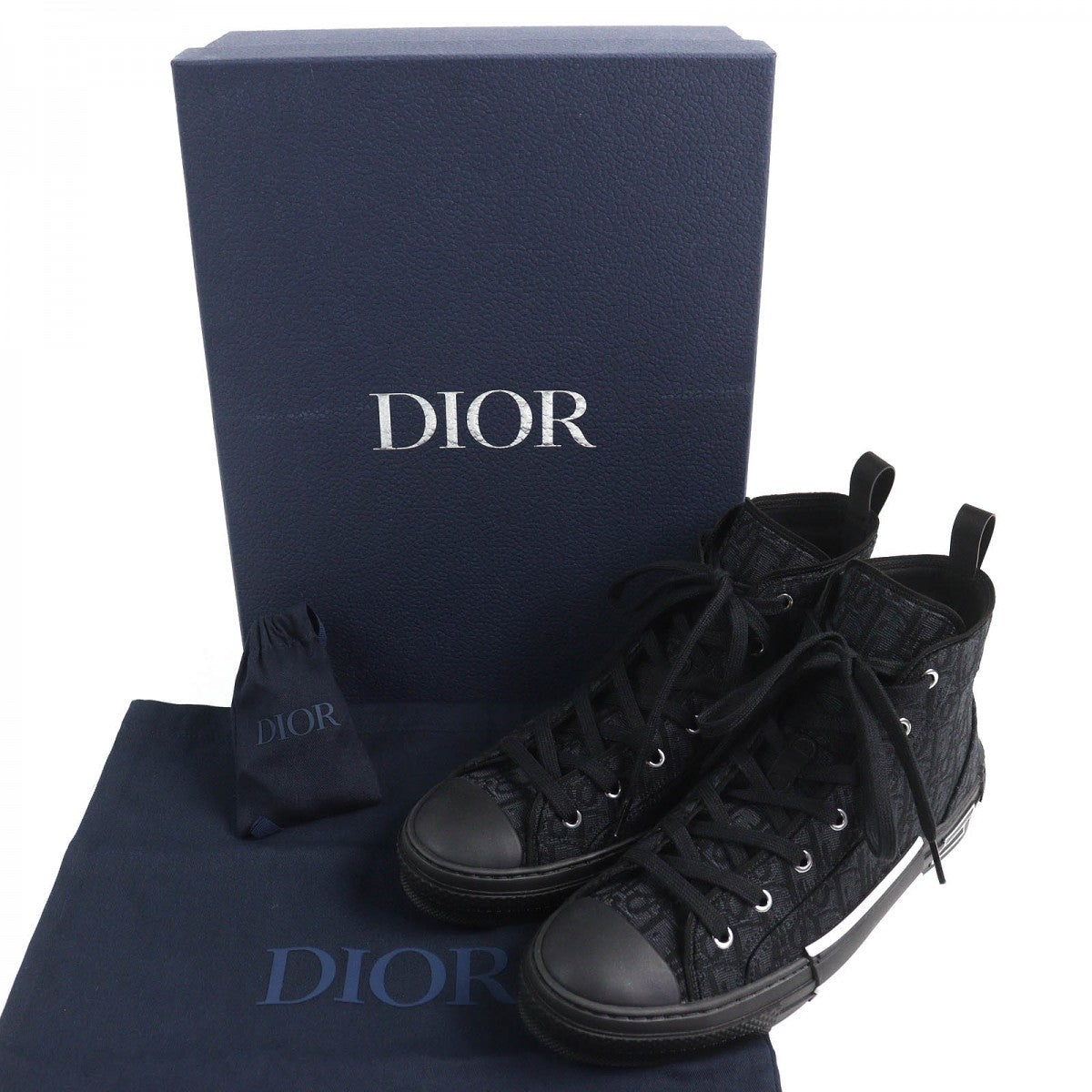 Dior Homme – High Cut Sneakers  – Dior Oblique Line Black size 43