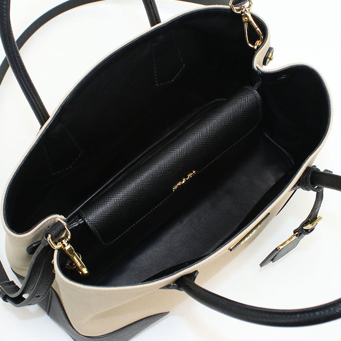 PRADA – 2WAY Canapa Tote Bag – Canvas – Beige – 100% Authentic Previously Owned Very Good Condition ~24% Off MSRP