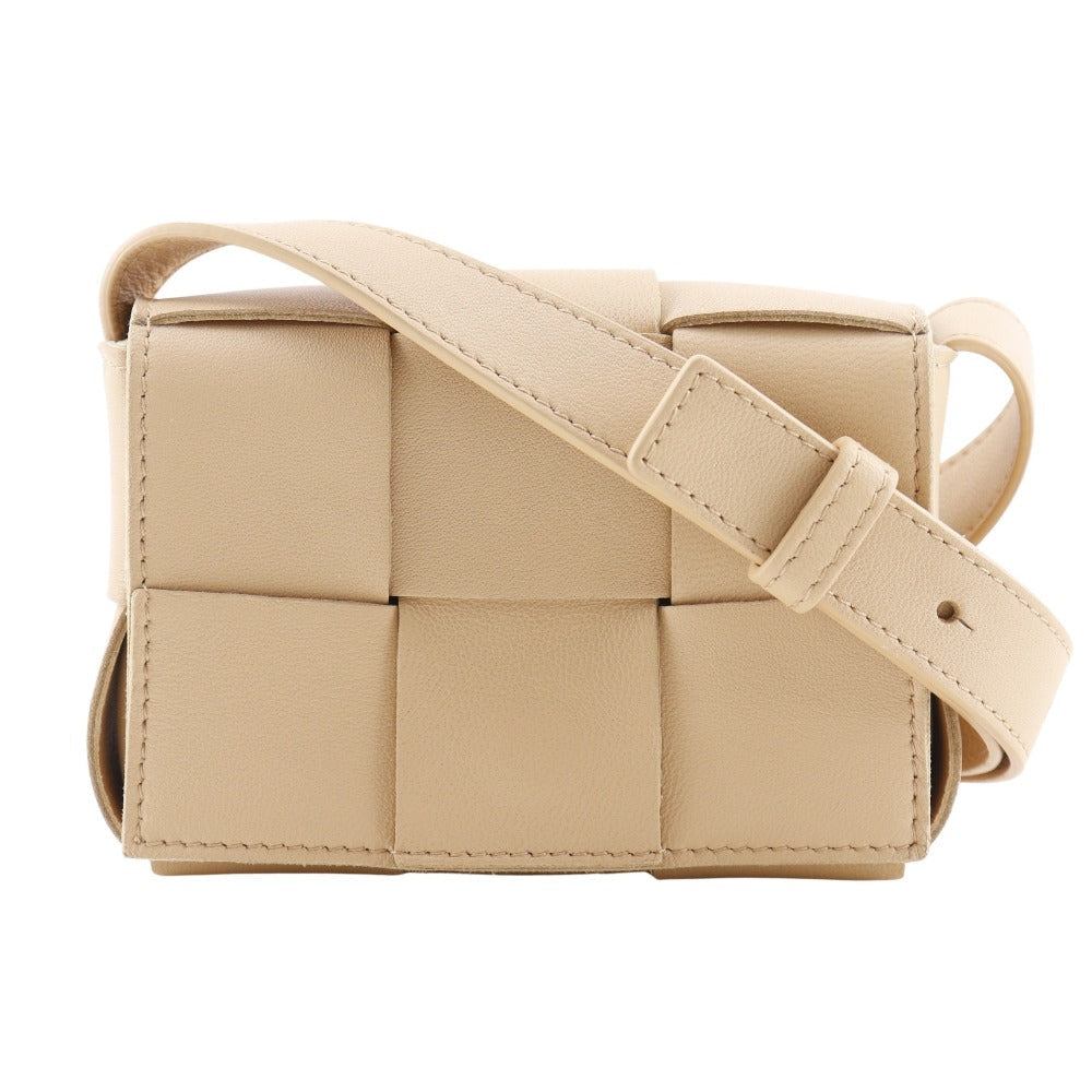BOTTEGA VENETA – Candy Cassette Mini Shoulder Bag – Beige Lambskin Intrecciato – 100% Authentic ✨Previously Owned Excellent Condition ~33% Off MSRP