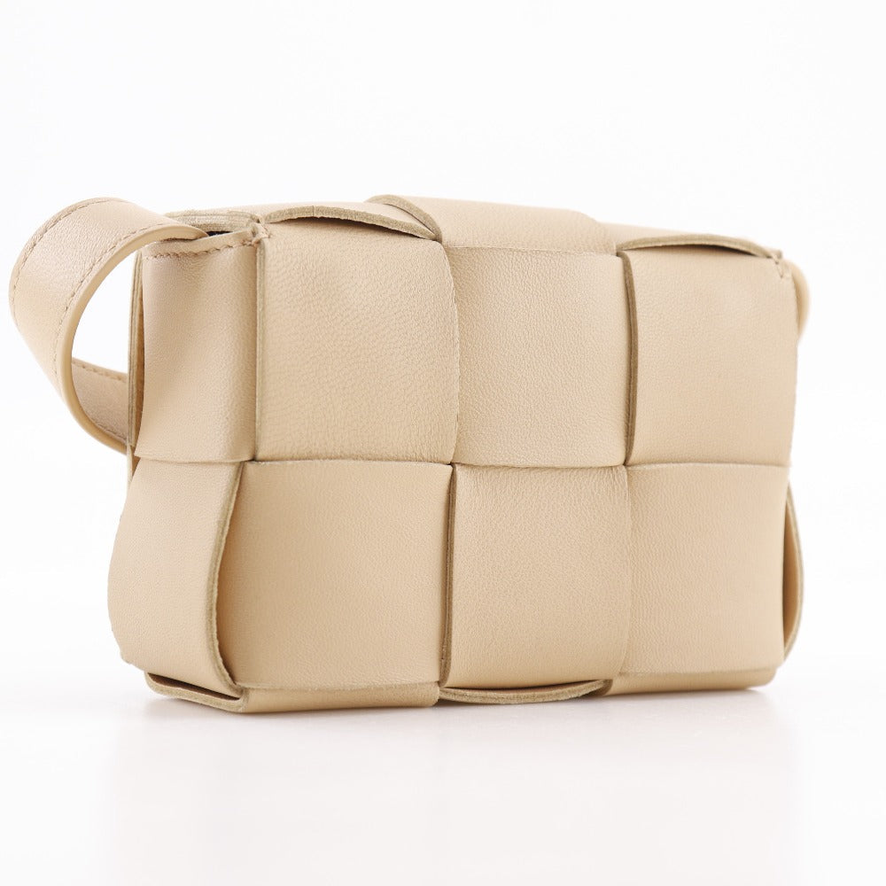 BOTTEGA VENETA – Candy Cassette Mini Shoulder Bag – Beige Lambskin Intrecciato – 100% Authentic ✨Previously Owned Excellent Condition ~33% Off MSRP