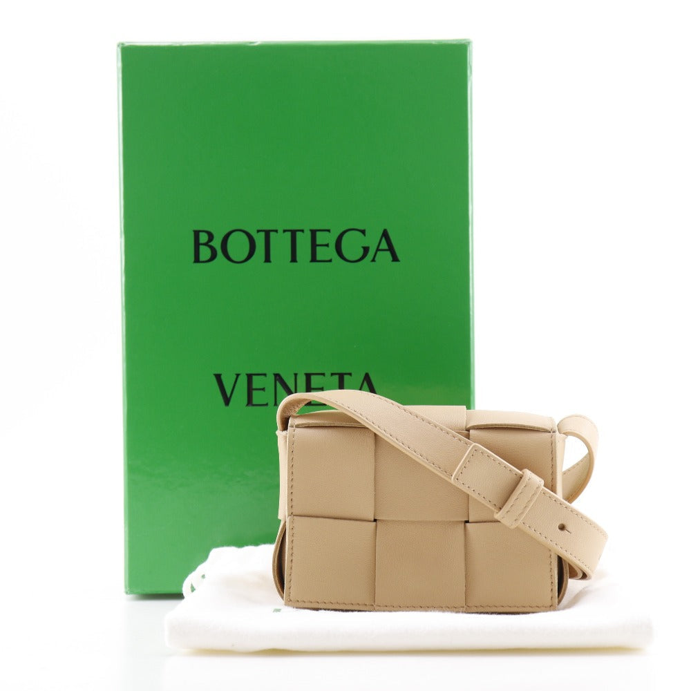 BOTTEGA VENETA – Candy Cassette Mini Shoulder Bag – Beige Lambskin Intrecciato – 100% Authentic ✨Previously Owned Excellent Condition ~33% Off MSRP