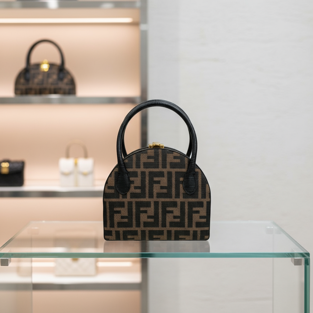 FENDI – Zucca Line Handbag – Brown Canvas – 100% Authentic Pre-Owned Excellent Condition ~29% Off MSRP