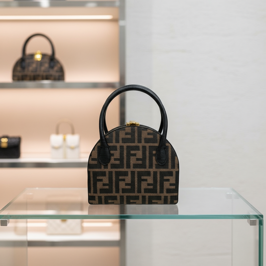 FENDI – Zucca Line Handbag – Brown Canvas – 100% Authentic Pre-Owned Excellent Condition ~29% Off MSRP