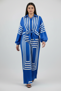 Blue Striped Shirt & Wide-Leg Pleated Pants XL Set *Last Chance*