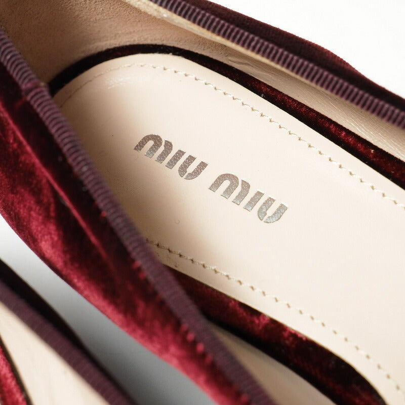 MIU MIU – Velour Sheepskin Pumps – Wine Red – 100% Authentic ✨Previously Owned Excellent Condition ~47% Off MSRP