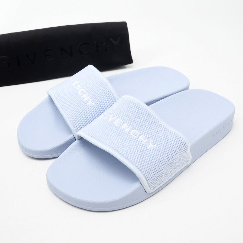 Givenchy                Light Blue Leather and Fabric Sandals – Women’s EU 38