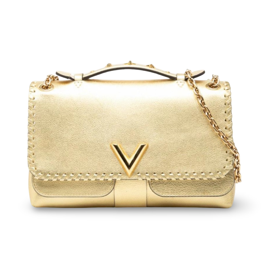 Louis Vuitton Very Chain Shoulder Bag Gold Leather Authentic Previously Owned