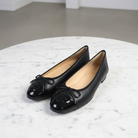 CHANEL ballerinas– Black Euro Size 38 – 100% Authentic Pre-Owned ✨Excellent/Unused with Minor Storage Wear Condition ~20% off MSRP