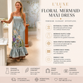 Florales trägerloses Meerjungfrauen-Maxikleid | Elegantes Sommerkleid mit Rüschensaum und Taschen