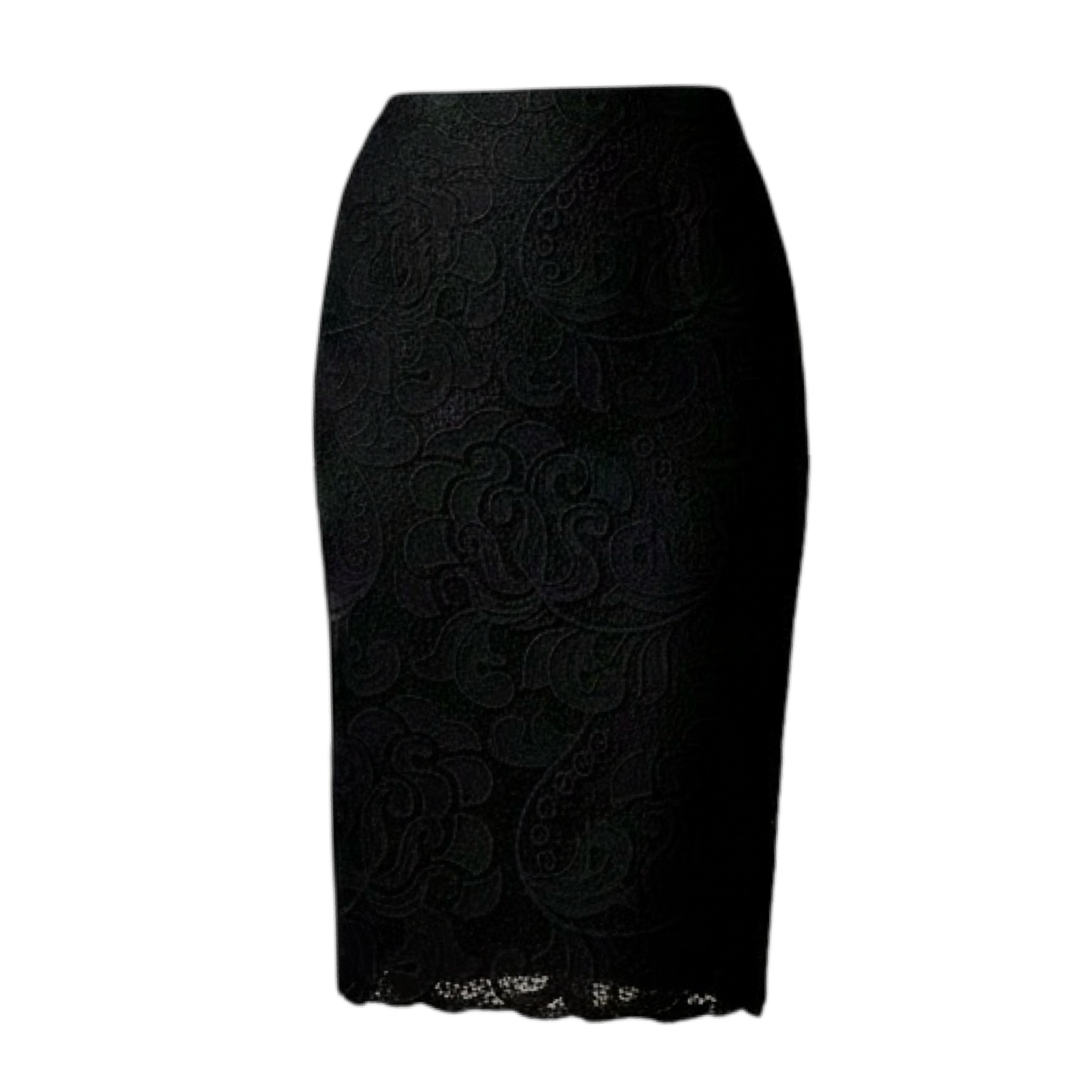Lace Pencil Skirt – Floral Textured Slim Fit