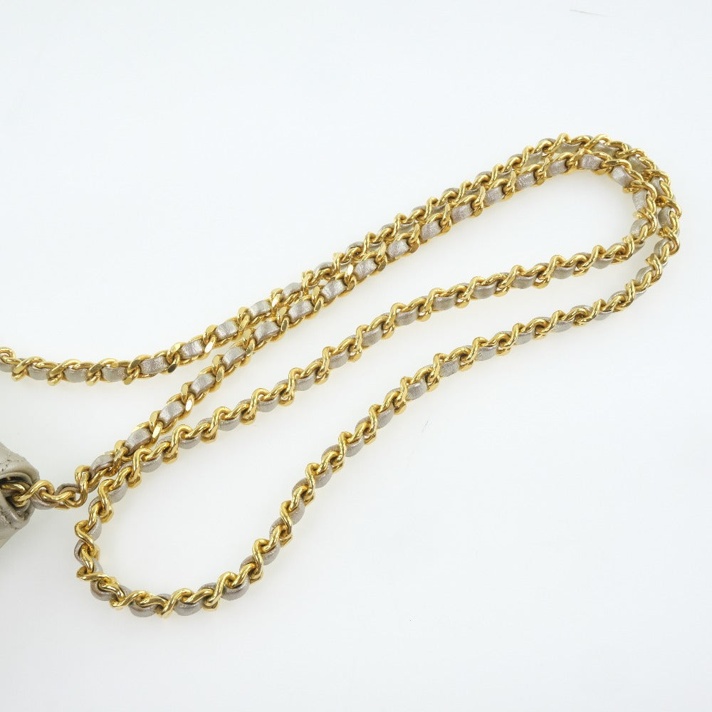 Chanel Chain Pochette Micro Line Calfskin Silver       100% Authentic ✨Very Good Pre-Owned Condition ~25% off MSRP