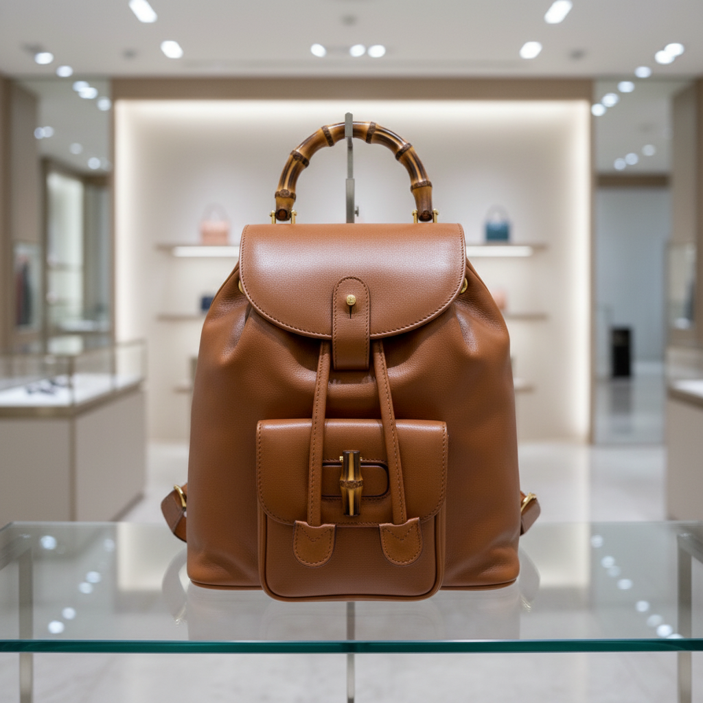 Gucci Backpack Bamboo 100% Authentic ✨Very good Pre-Owned condition ~22 % off MSRP