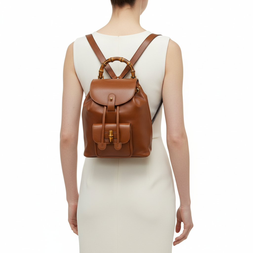 Gucci Backpack Bamboo 100% Authentic ✨Very good Pre-Owned condition ~22 % off MSRP