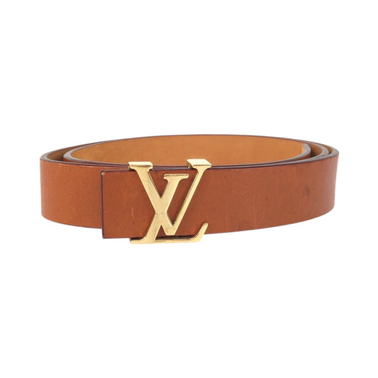 Louis Vuitton Sunture Belt                             Size: 36 Brown Leather with Metal LV Initial Buckle