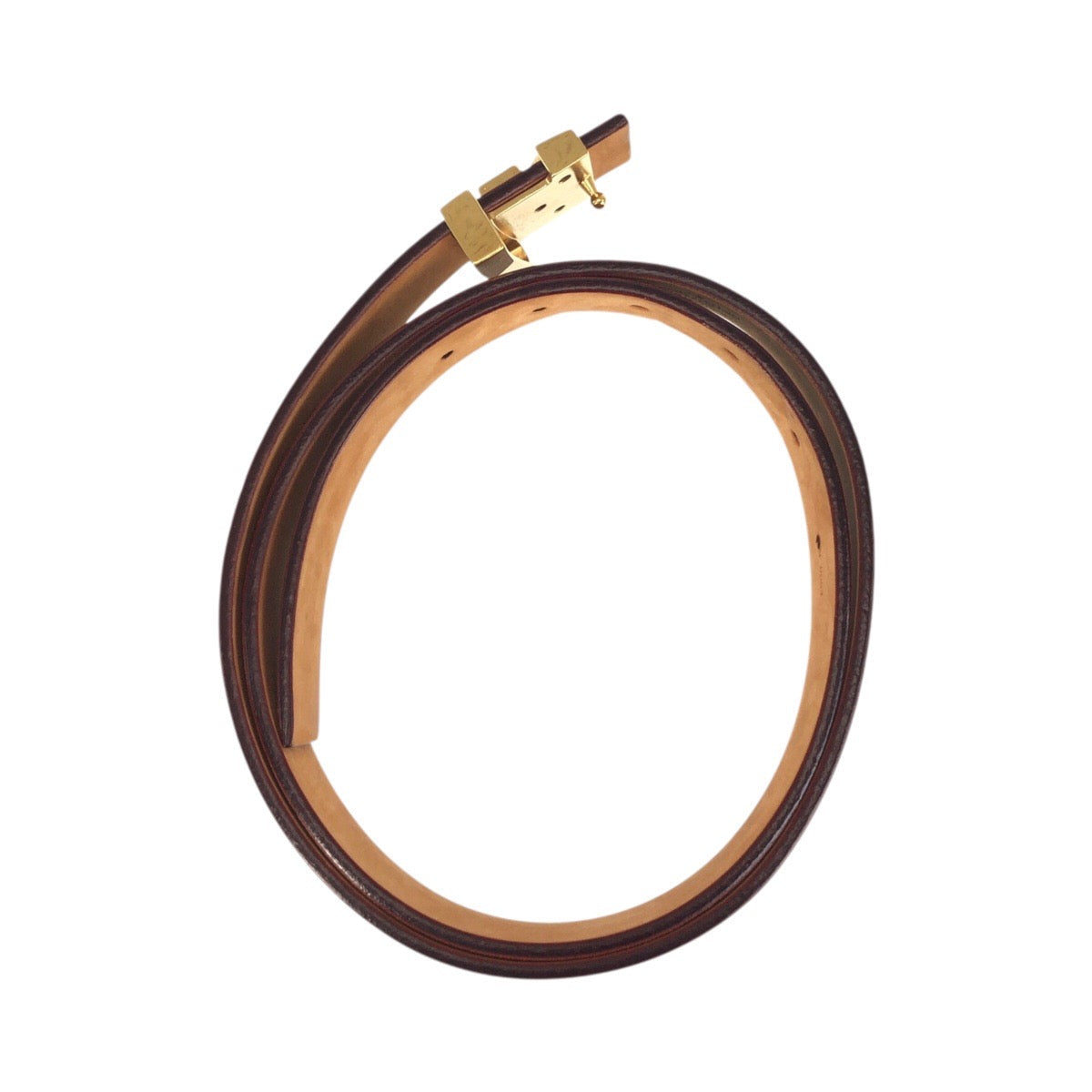 Louis Vuitton Sunture Belt                             Size: 36 Brown Leather with Metal LV Initial Buckle