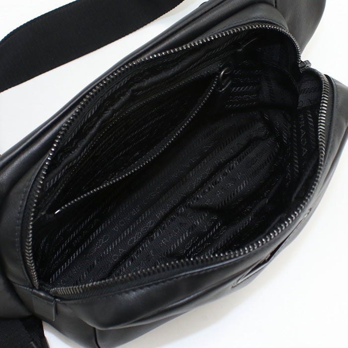 PRADA – Belt Bag / Body Bag – Vitello Leather – Black – 100% Authentic Previously Owned Pristine Condition ~21% Off MSRP
