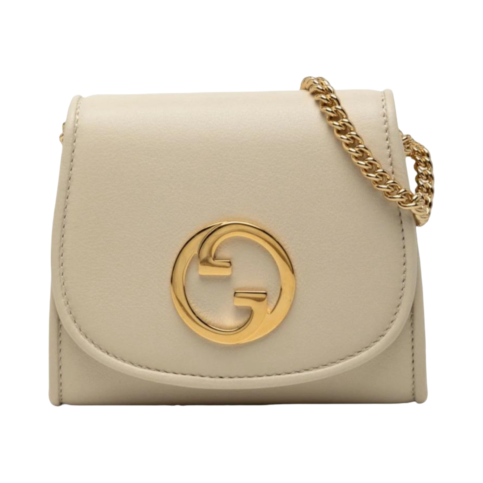 Gucci Interlocking G Blondie ivory chain shoulder wallet Authentic Previously Owned
