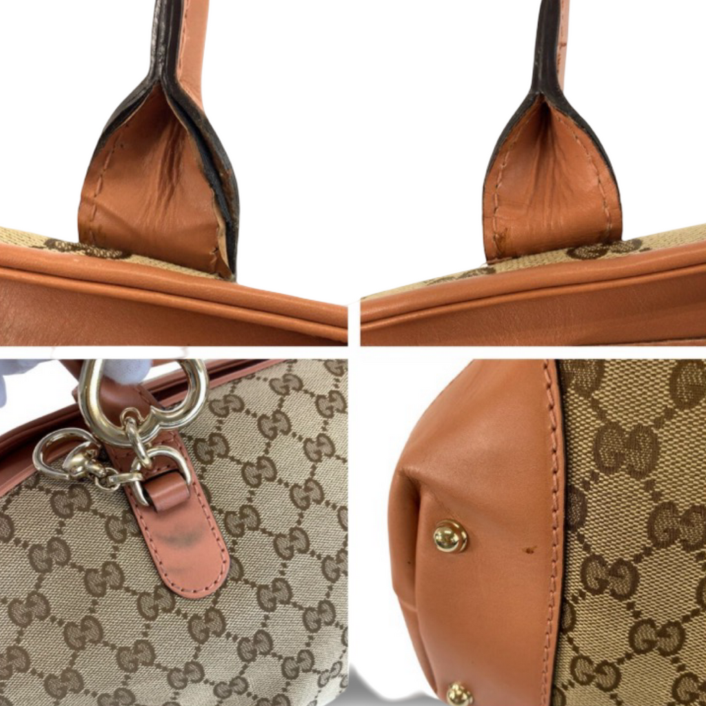 Gucci GG Heart Bit Canvas Leather Shoulder Bag