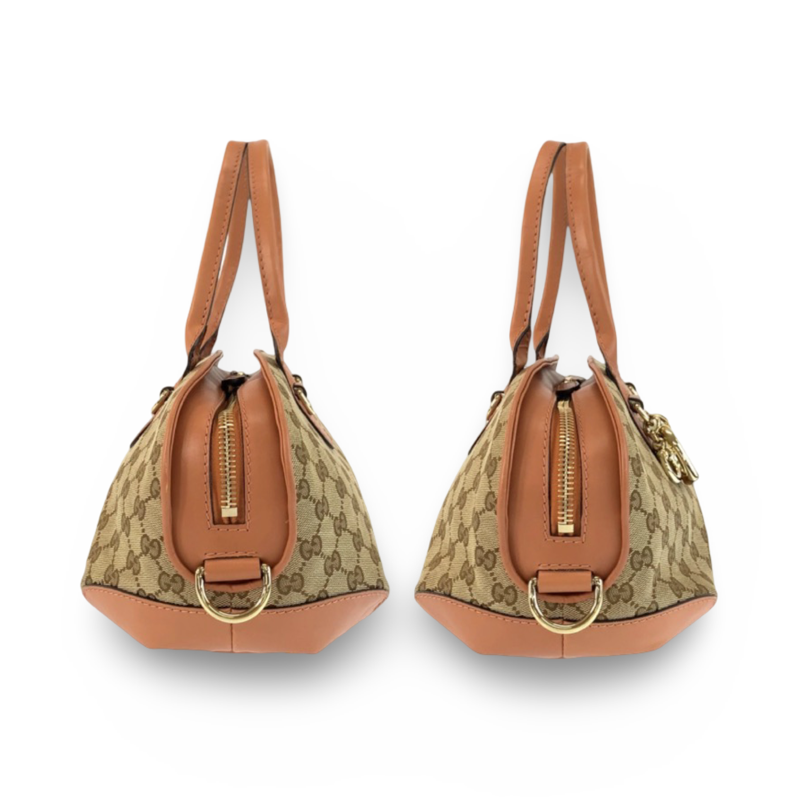 Gucci GG Heart Bit Canvas Leather Shoulder Bag