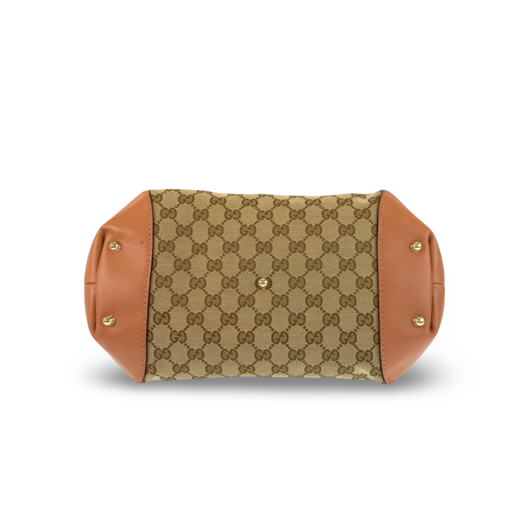 Gucci GG Heart Bit Canvas Leather Shoulder Bag
