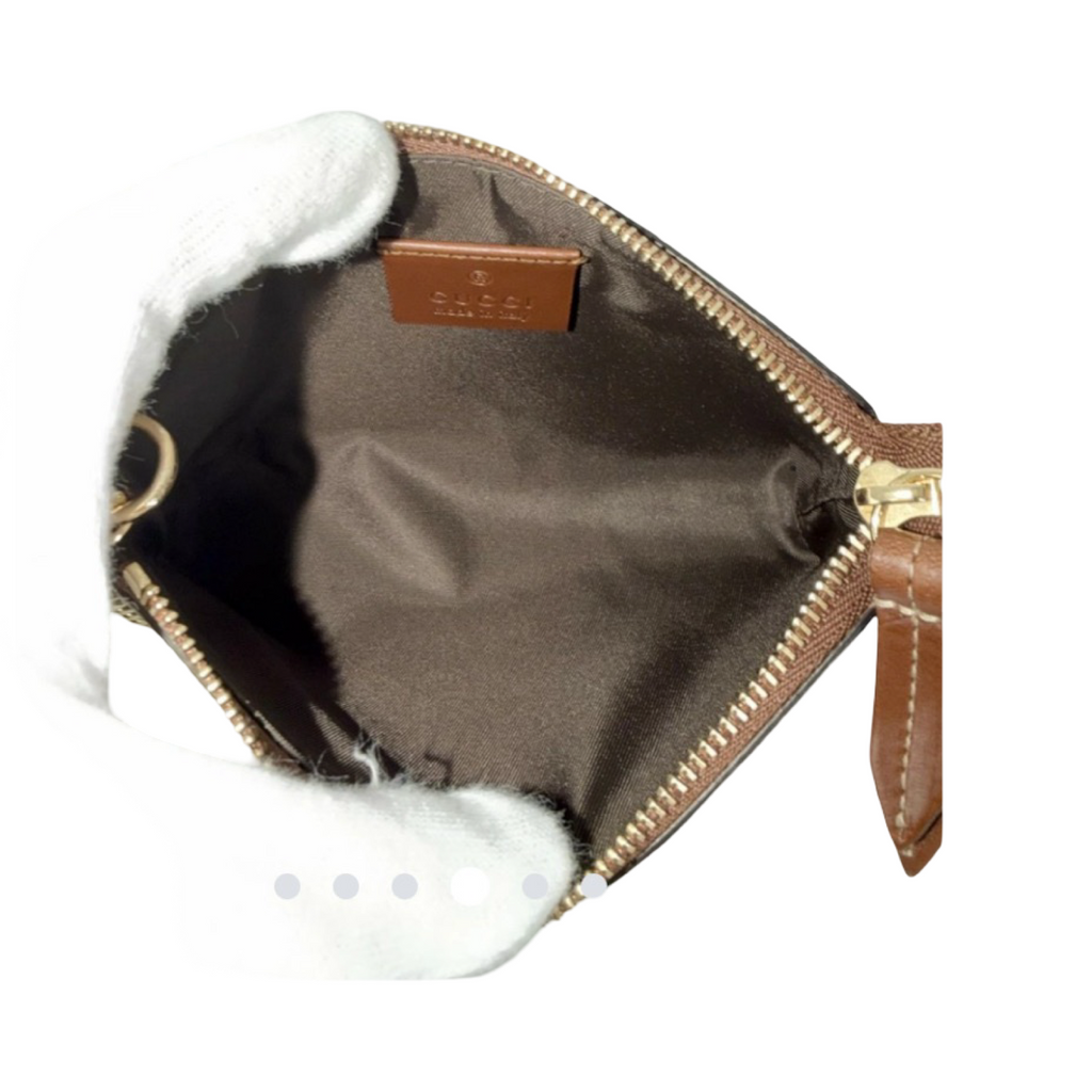 Gucci GG Canvas Small Leather Key Case Bag | Authentic Previously Owned