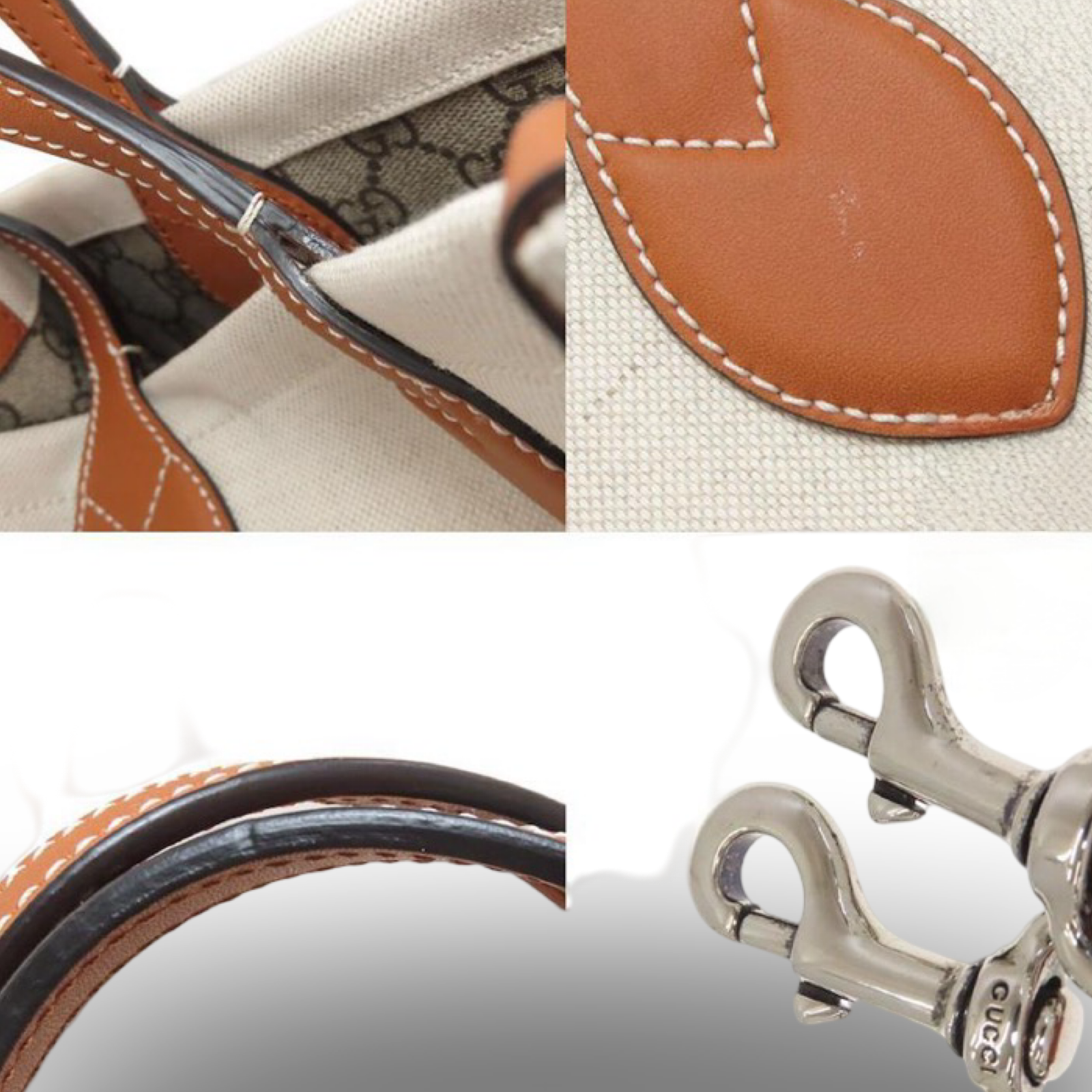 Gucci Print Small Canvas Handbag Beige Brown | Authentic Previously Owned