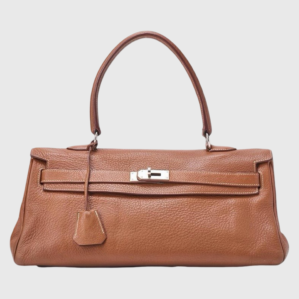 Hermès Kelly Shoulder Taurillon Clemence Leather Gold Authentic Previously Owned