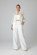 Sheer Floral Lace Zip-Up Bomber Jacket